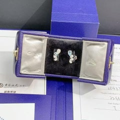 Chaumet 0,91ct Aquamarin 18K Weißgold Joséphine Ronde d'Aigrettes Ohrringe