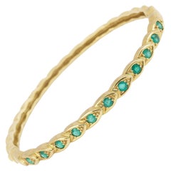 Chaumet 11 Emeralds 18 Carat Yellow Gold Bracelet