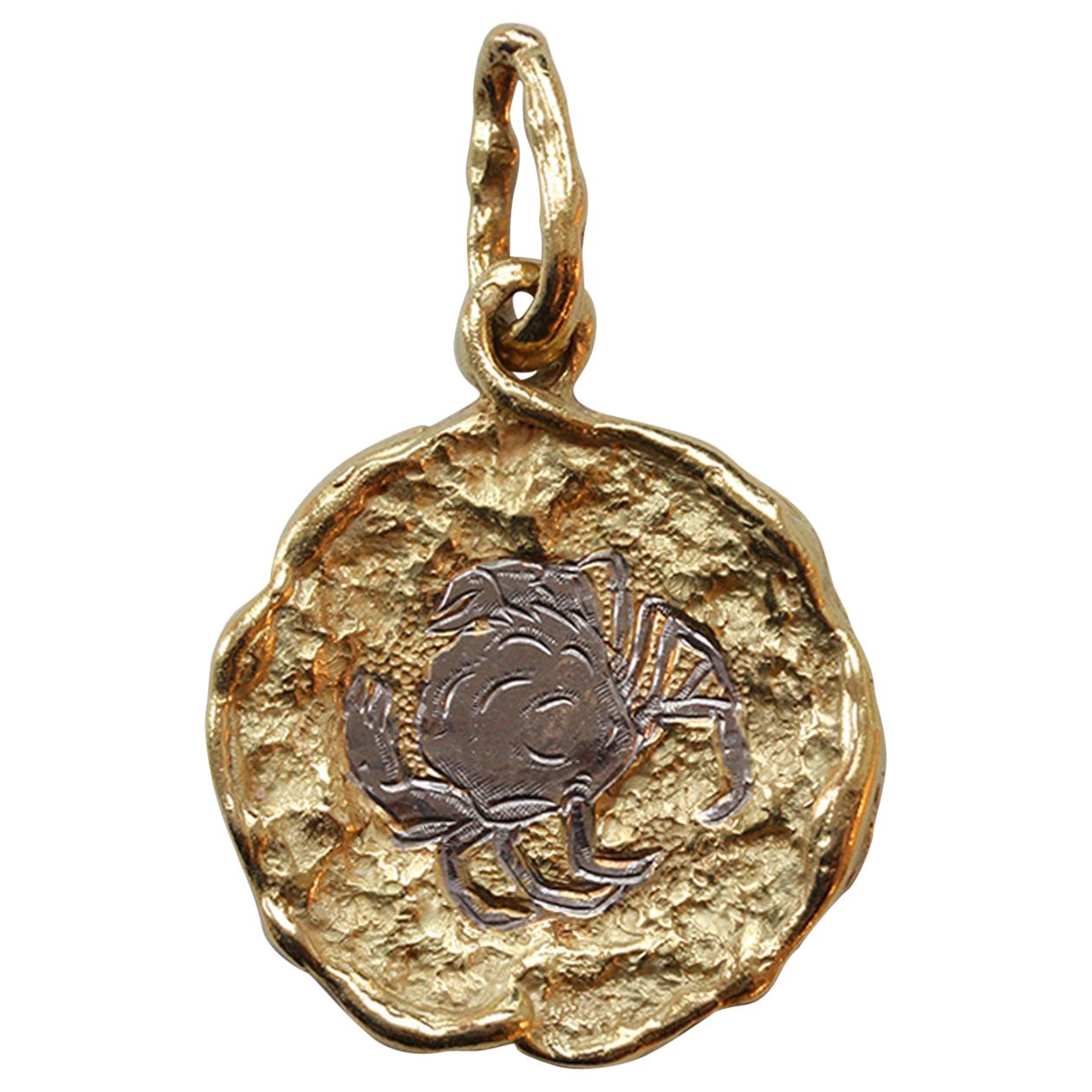 Chaumet 18 Carat White and Yellow Gold Cancer Zodiac Pendant