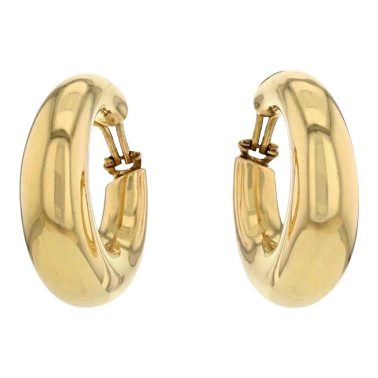 Chaumet 18 Carat Yellow Gold Large Hoop Earrings/Creoles