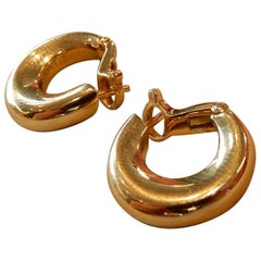 Chaumet 18 Carat Yellow Gold Large Hoop Earrings/Creoles