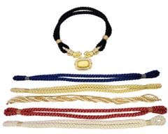 Chaumet Collier ras du cou en or 18 carats et diamants avec cordes interchangeables