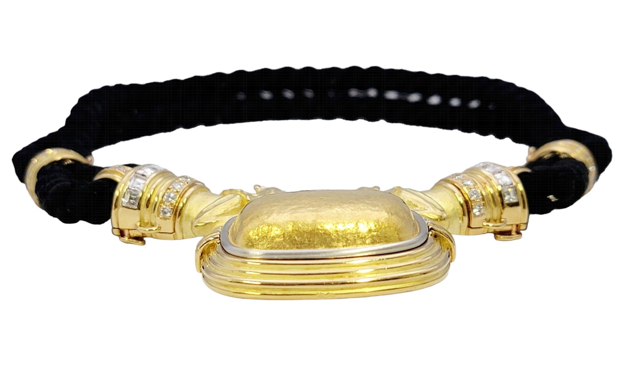 Taille ronde Chaumet Collier ras du cou en or 18 carats et diamants avec cordes interchangeables  en vente