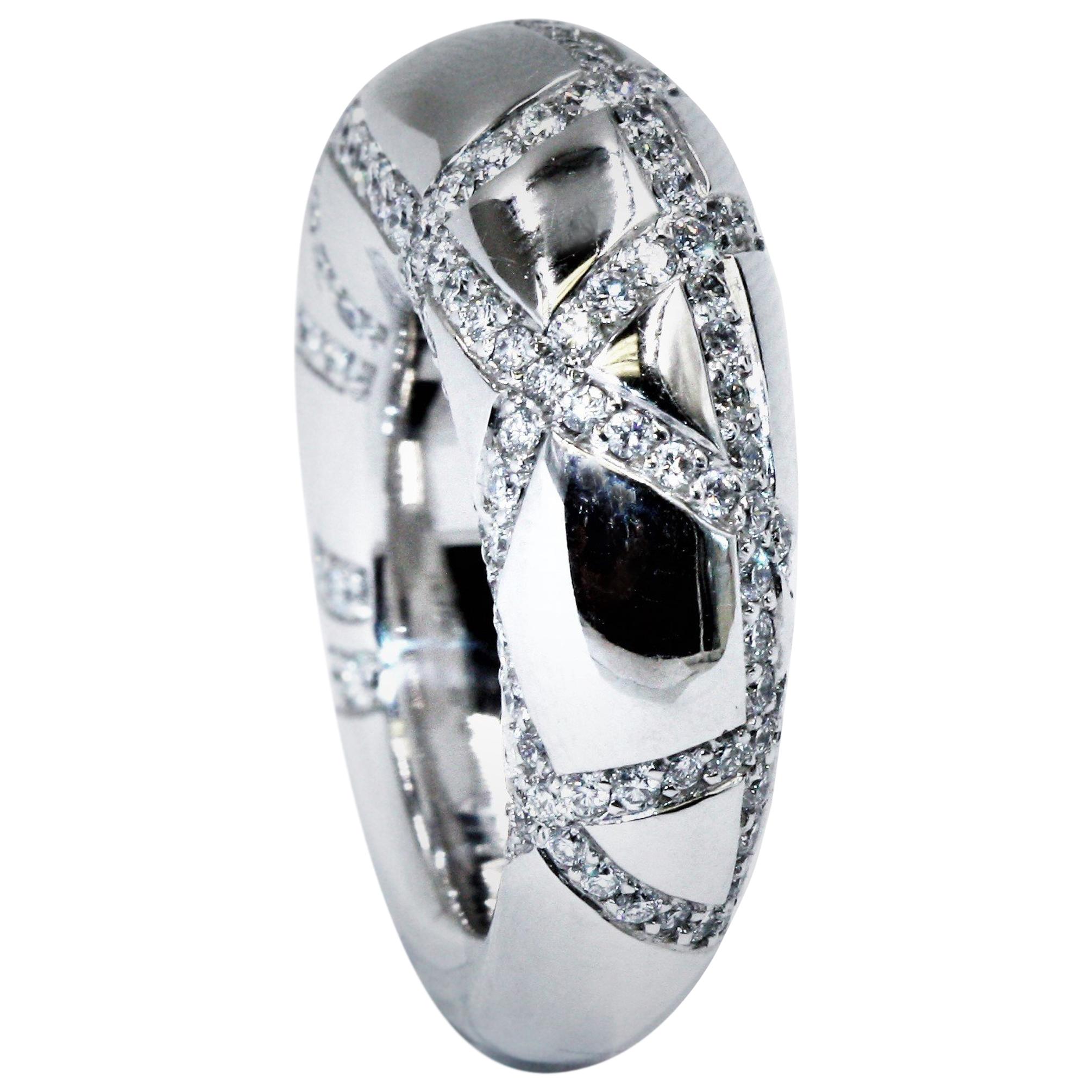 Chaumet 18 Karat White Gold Diamond Ring For Sale