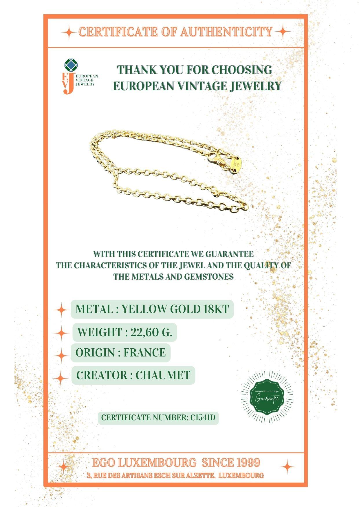 Chaumet 18 karat Yellow Gold Chain For Sale 4