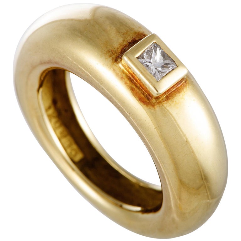 Chaumet 18 Karat Yellow Gold Diamond Band Ring For Sale at 1stdibs