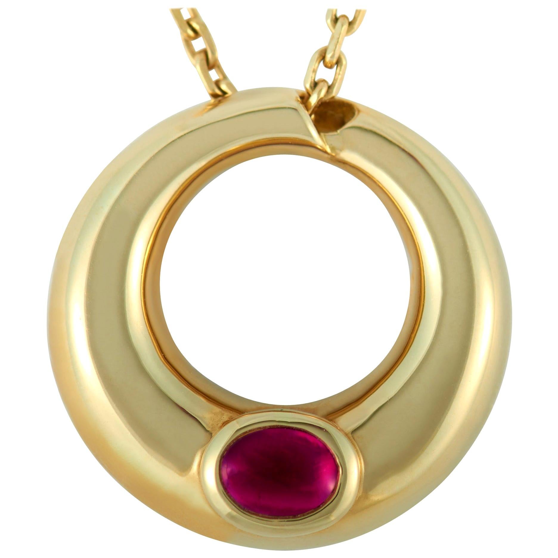 Chaumet 18 Karat Yellow Gold Ruby Necklace