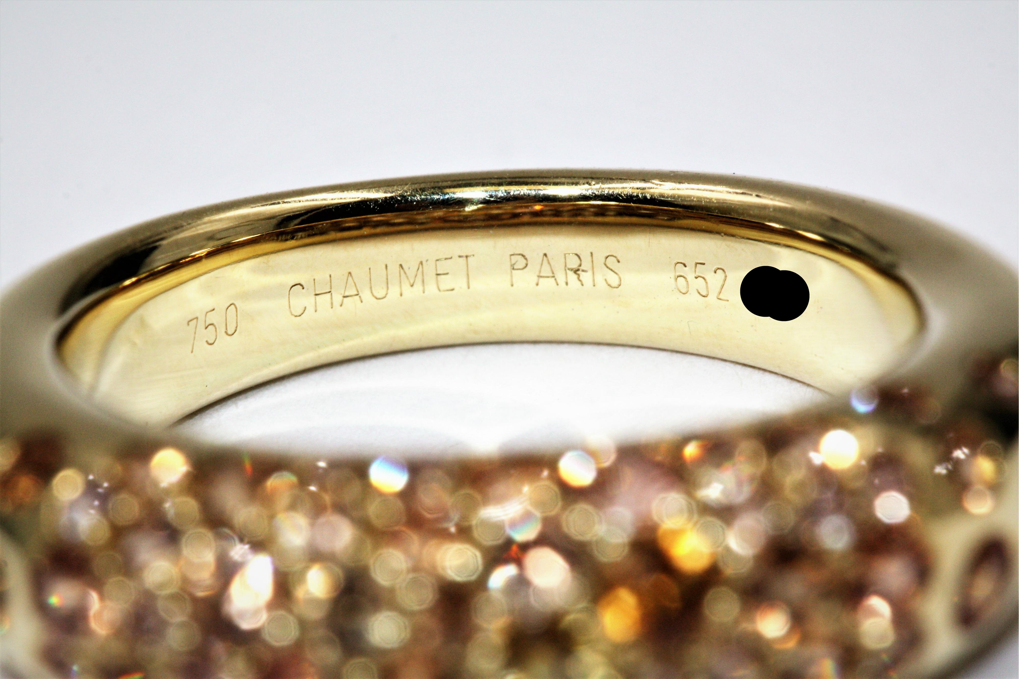 Chaumet 18 Karat Yellow Gold Sapphire 2.00 Carat Ring For Sale 4