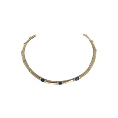 Chaumet 18 Karat Yellow Gold, Sapphire and Diamond Necklace 2.80 Carat 68.8g