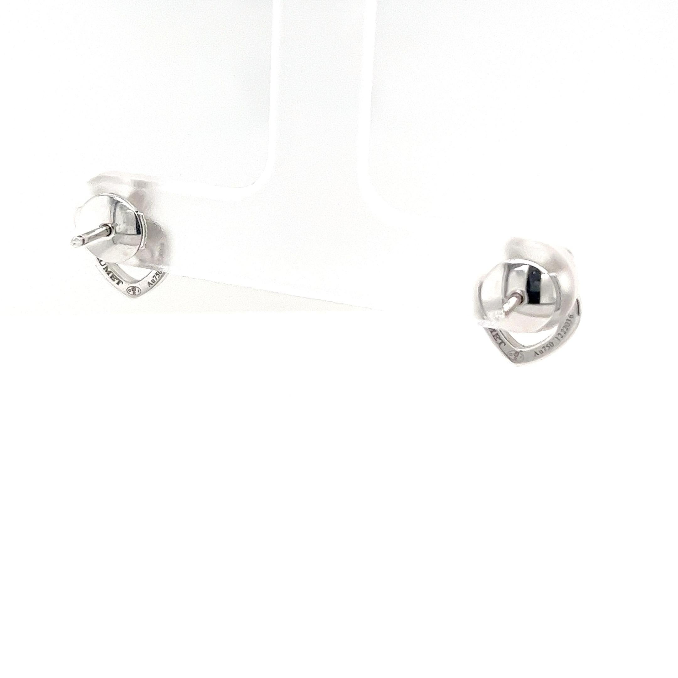 Women's or Men's Chaumet 18ct White Gold Diamond Stud Earrings For Sale