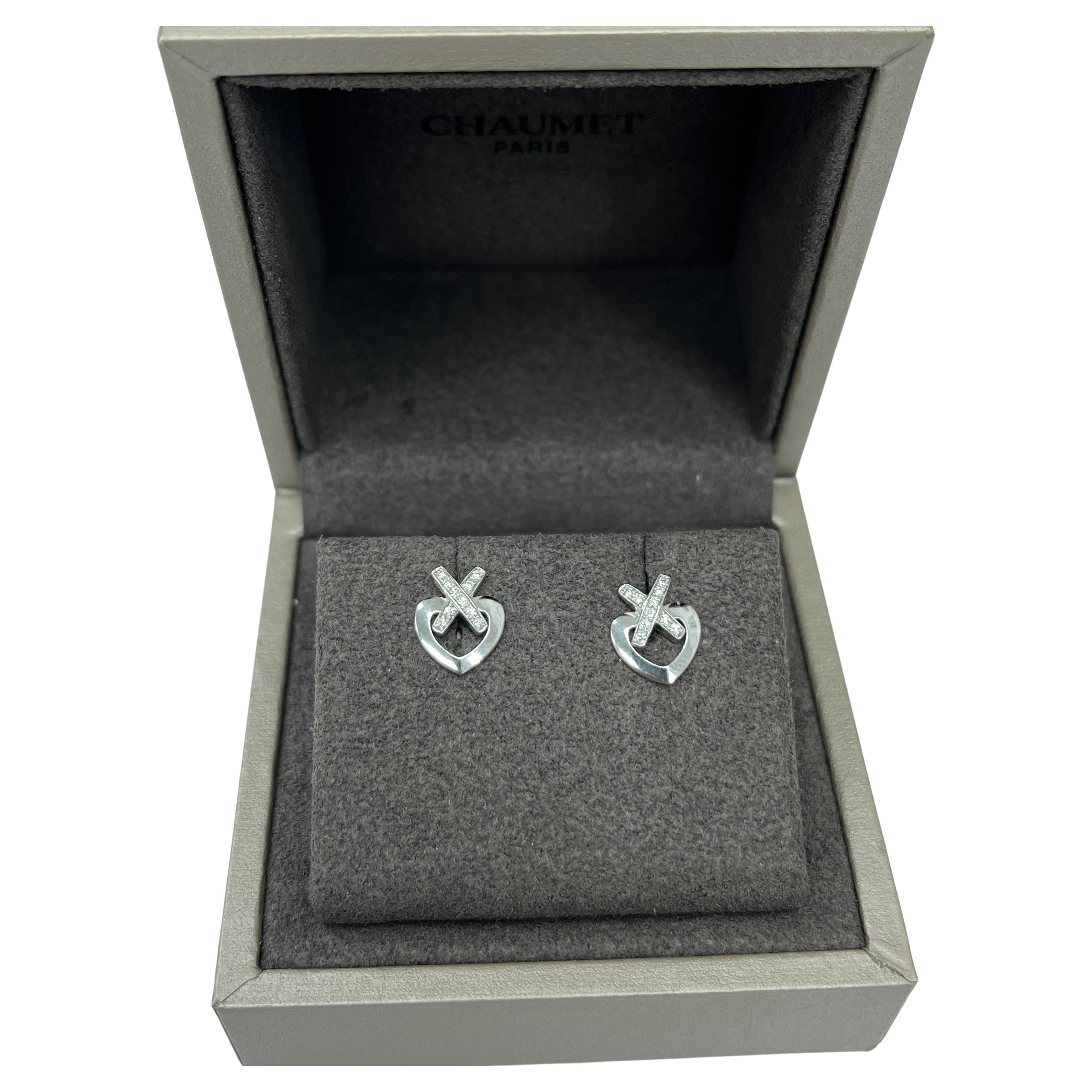 Chaumet 18ct White Gold Diamond Stud Earrings