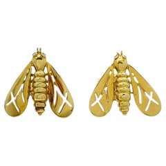 Chaumet 18k Gold Diamond Bee Earrings
