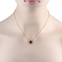 Chaumet 18K Rose Gold Diamond and Smokey Topaz Necklace