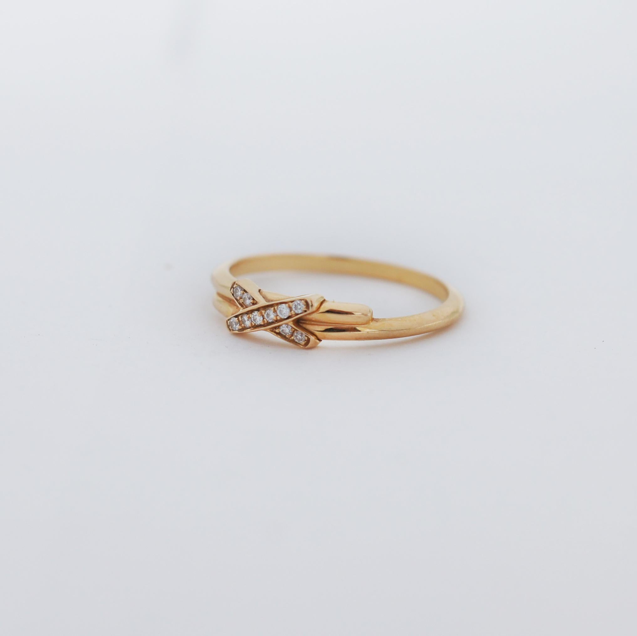 Anello Chaumet con diamanti in oro rosa 18 carati In condizioni buone in vendita a San Fernando, CA