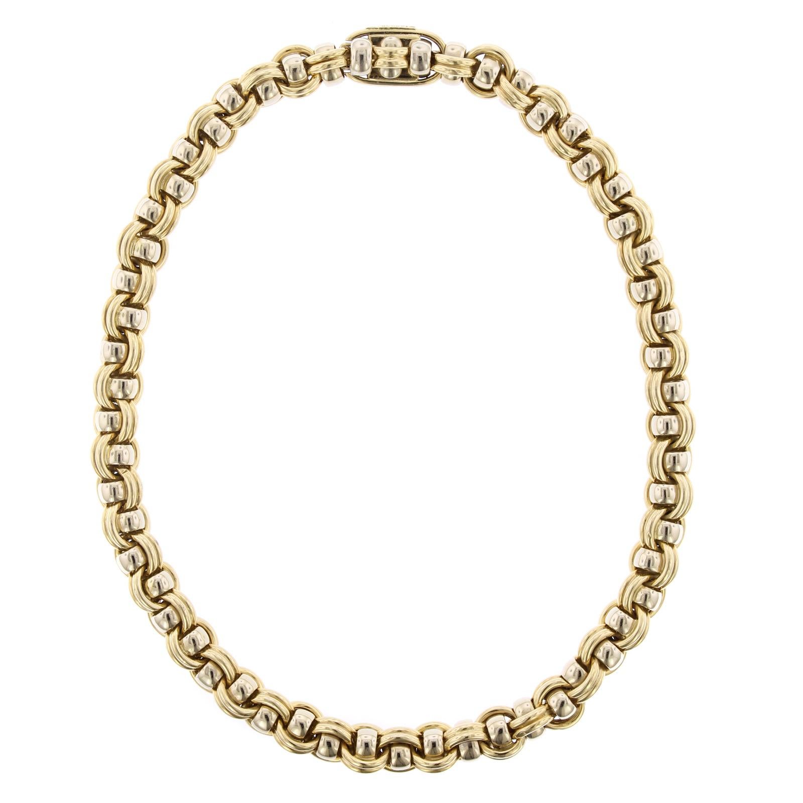 Chaumet 18 Karat Two-Tone Gold Necklace, Paris For Sale