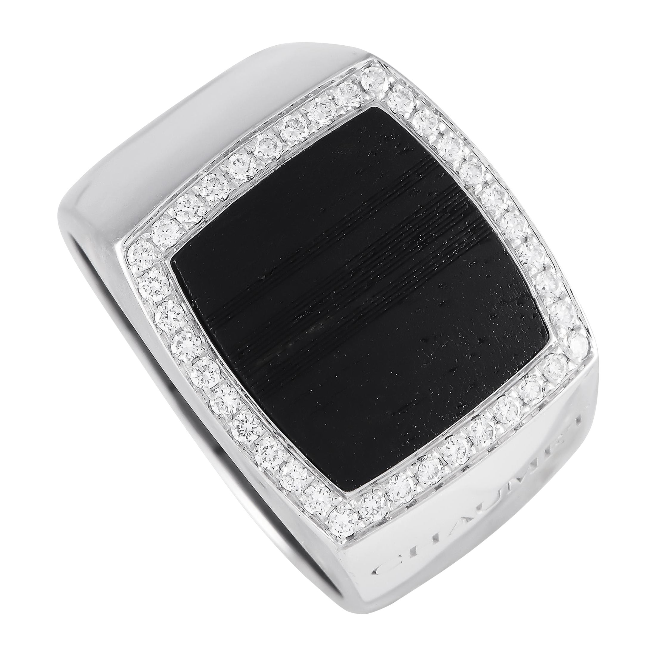 Chaumet 18K White Gold 0.20ct Diamond and Wood Ring