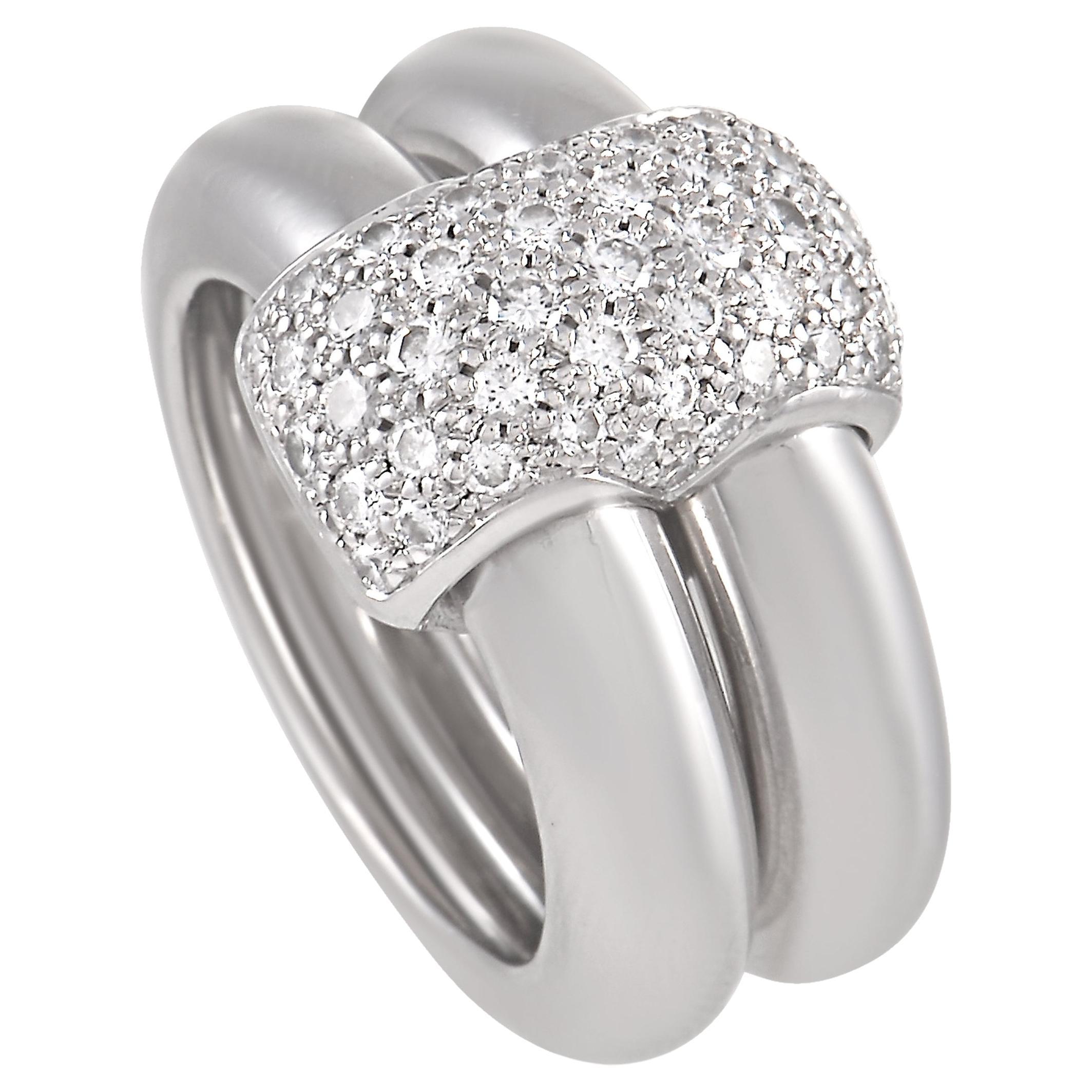 Chaumet 18K White Gold 0.60 Ct Diamond Ring For Sale at 1stDibs