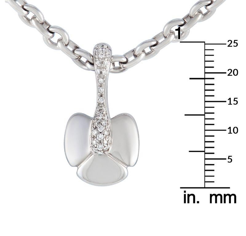 Chaumet 18k White Gold Diamond Pendant Necklace In Excellent Condition For Sale In Southampton, PA