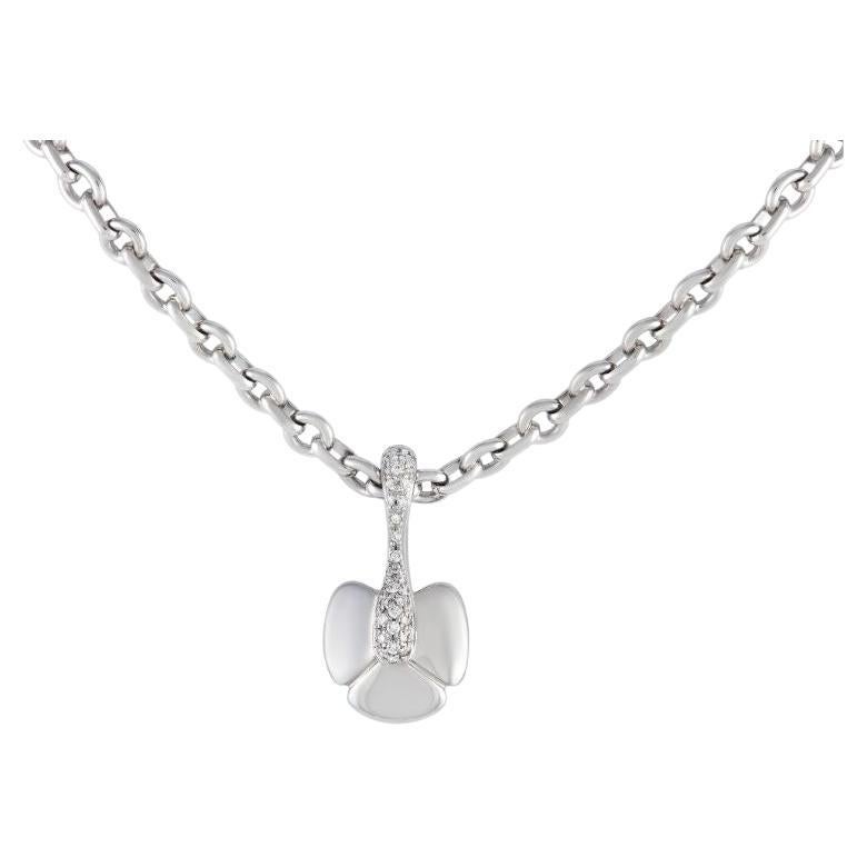 Chaumet 18k White Gold Diamond Pendant Necklace For Sale