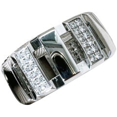 Chaumet 18K White Gold Diamonds Class One Ring Size 57