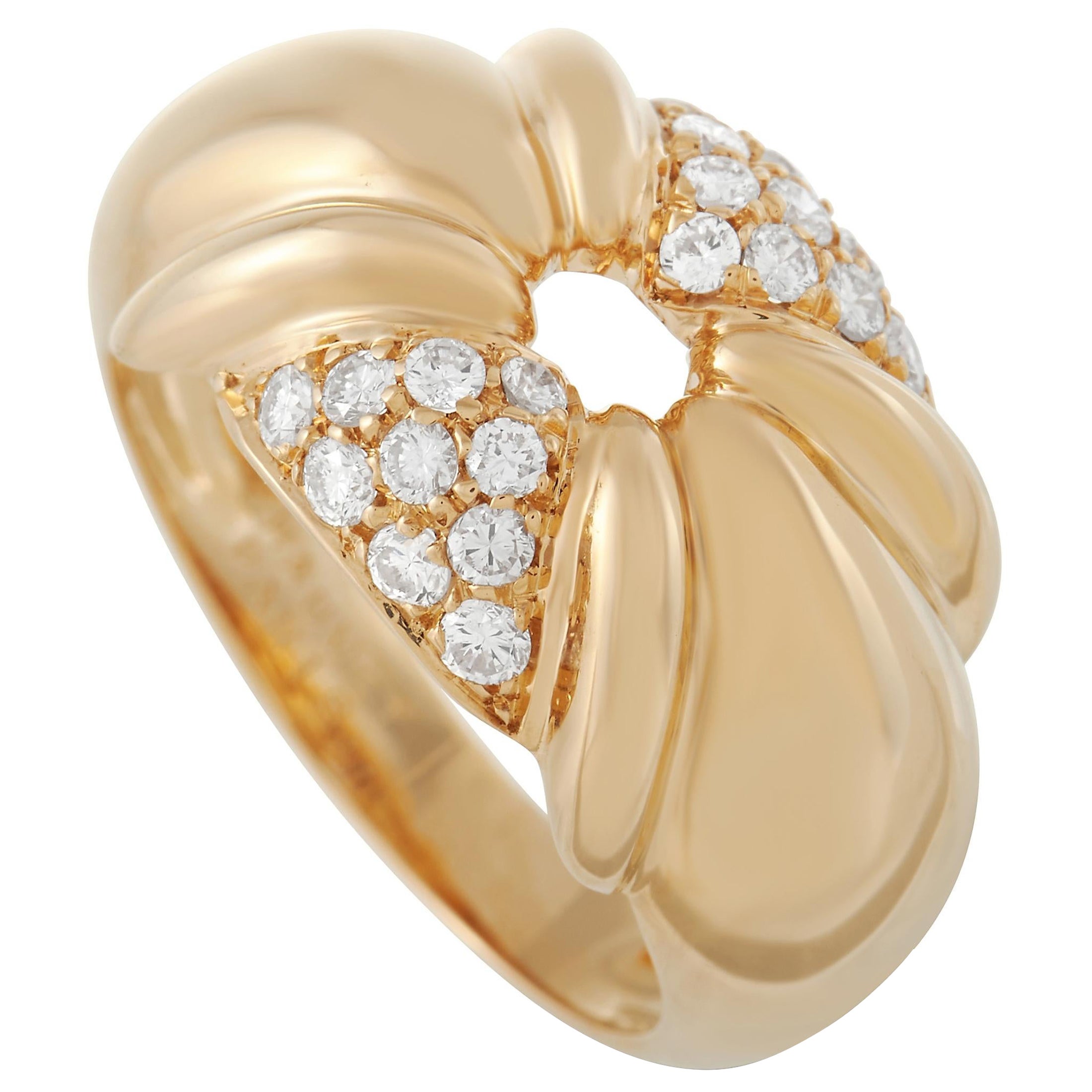 Chaumet: 18 Karat Gelbgold Diamantring mit 0,40 Karat