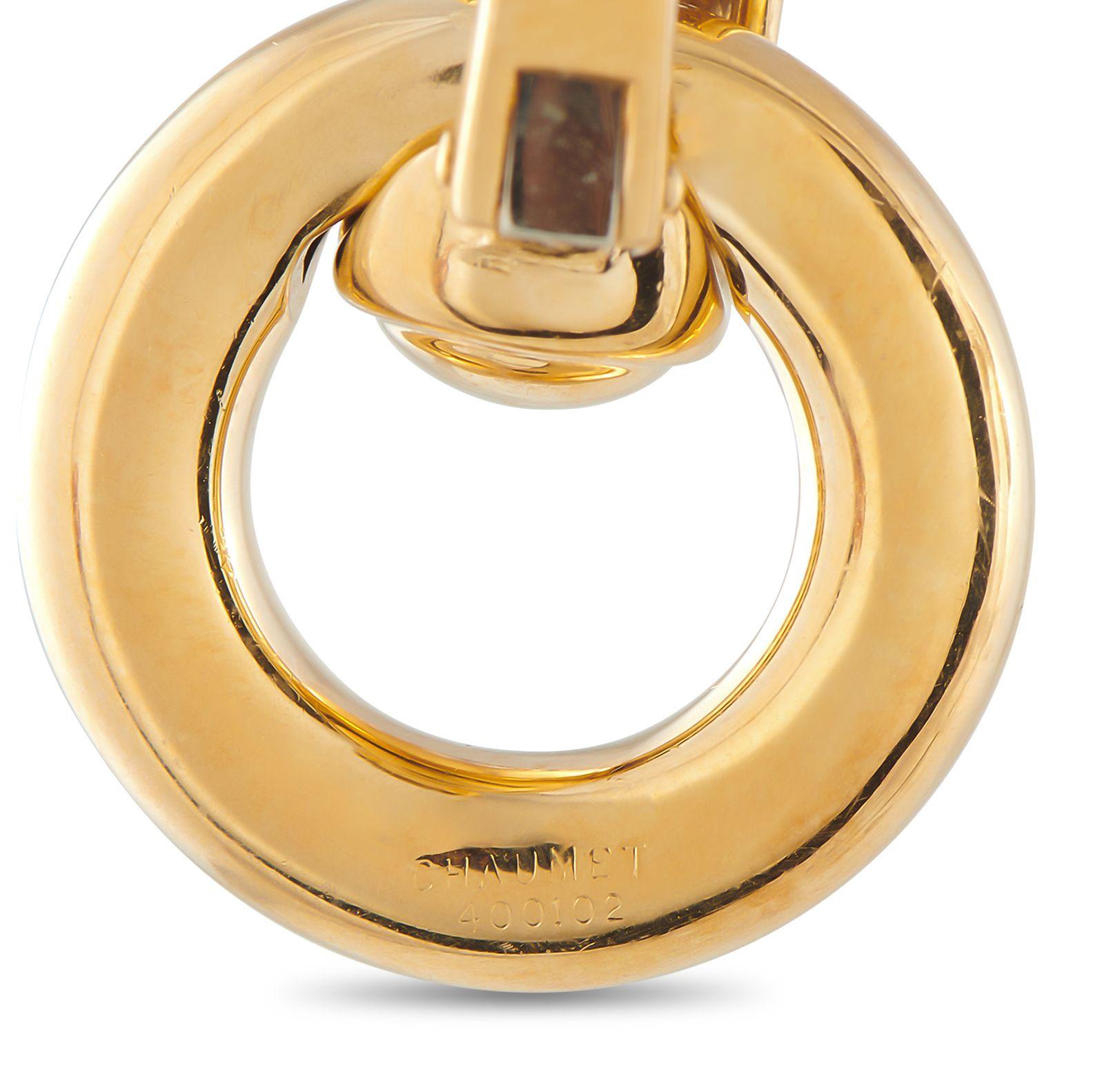 Taille ronde Chaumet Boucles d'oreilles en or jaune 18 carats avec 1,0 ct de diamant CH13-070925 en vente