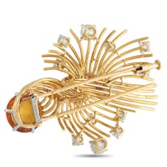 Broche Chaumet de oro amarillo de 18 quilates con 2,0 ct de diamantes y citrino CH28-1121225