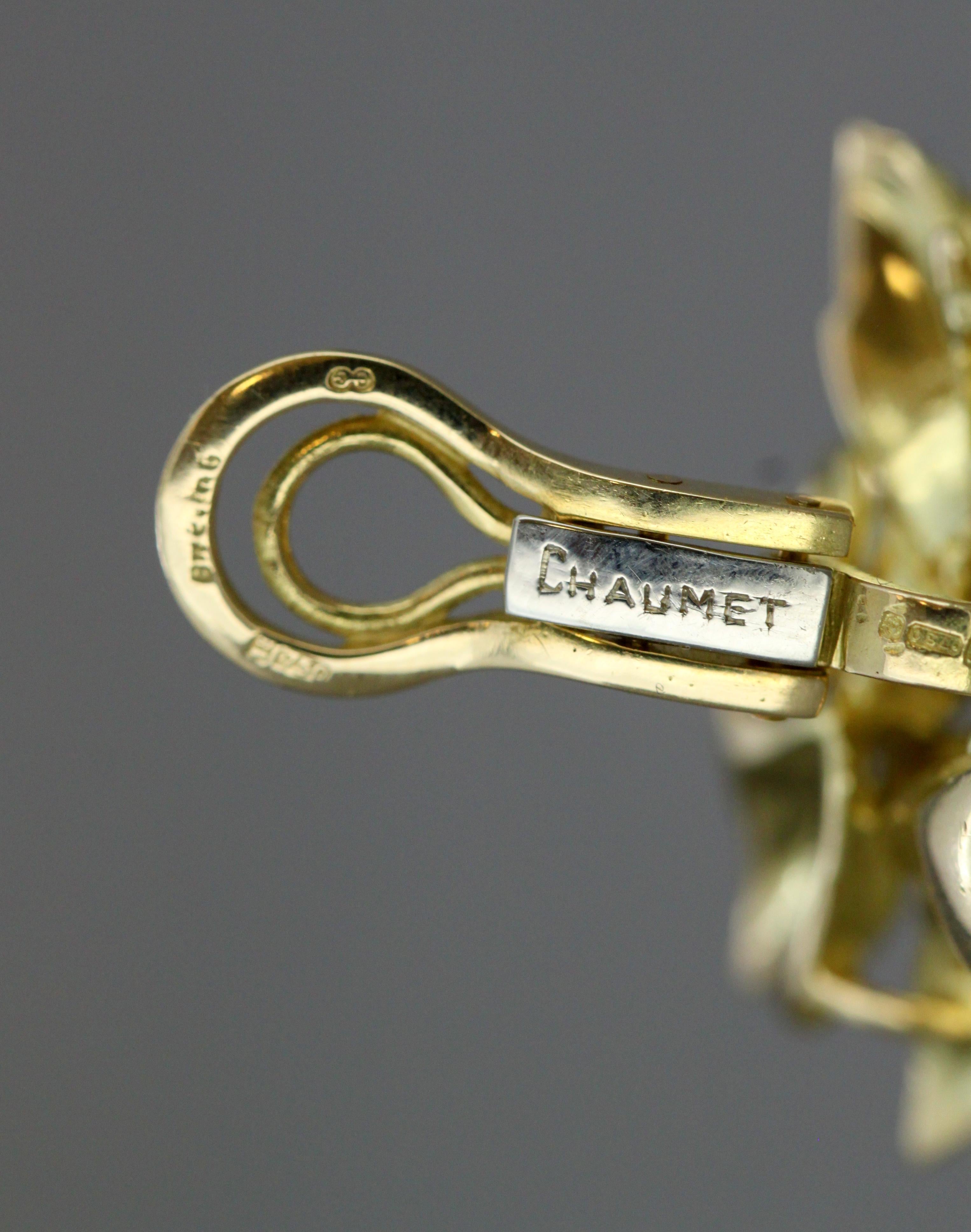 Chaumet, 18 Karat Yellow Gold Ladies Clip-On Earrings with Rubies and Diamonds 7