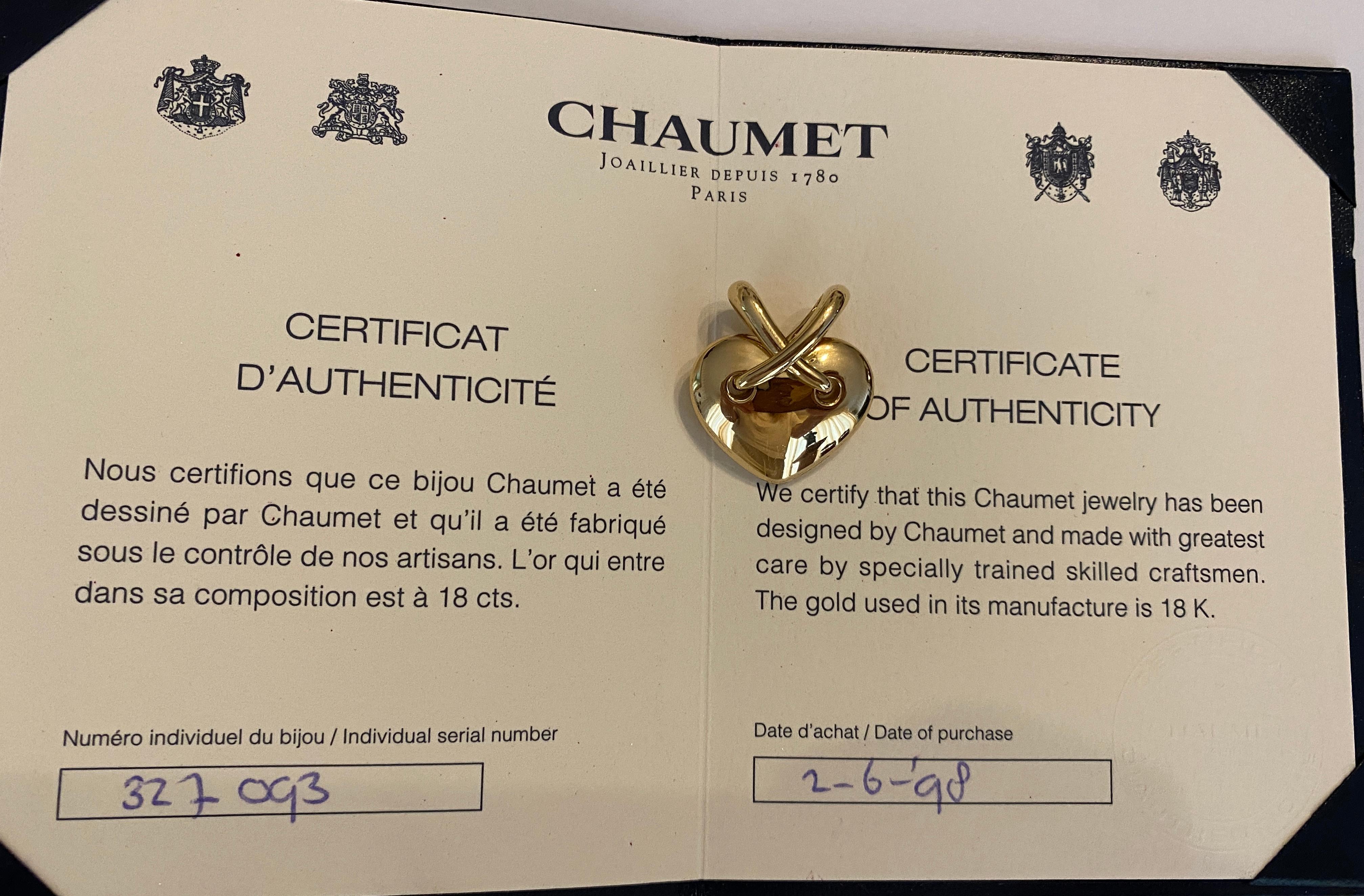Chaumet 18K yellow gold 'Lien' pendant 7
