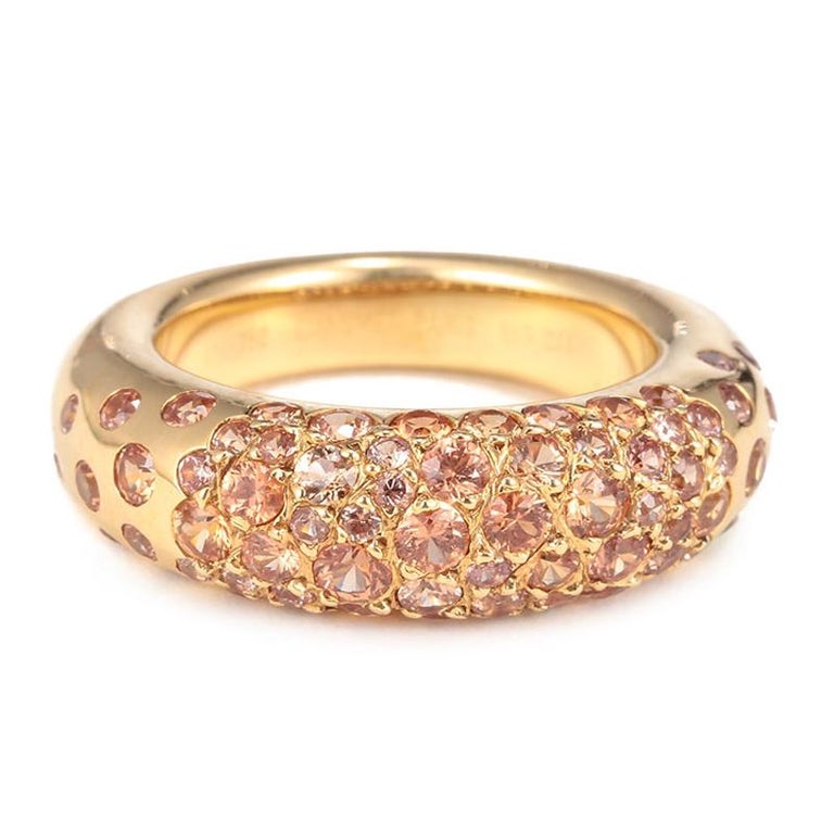 Chaumet 18 Karat Yellow Gold Sapphire Ring US6.24 For Sale at 1stDibs