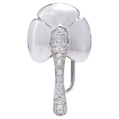 Chaumet 18kt White Gold Flower Pin Brooch/Pendant Set with 0.60 Ct. Diamonds