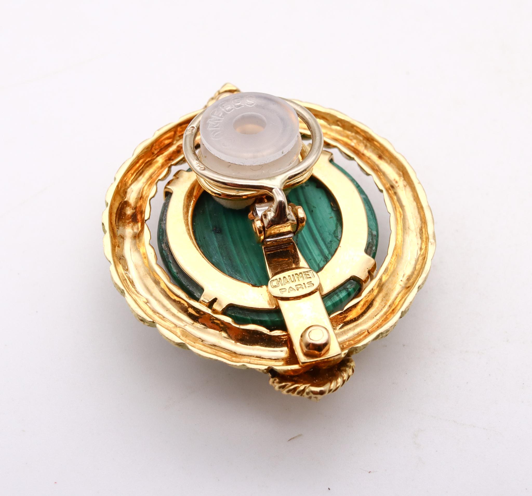 Chaumet Paris Parure complète en or 18 carats avec 62,56 carats de diamants et malachite, 1960 en vente 5