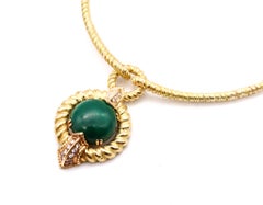 Chaumet 1960 Paris Complete Boxed Suite 18Kt Gold 62,56 Karat Diamanten Malachit in Schachtel