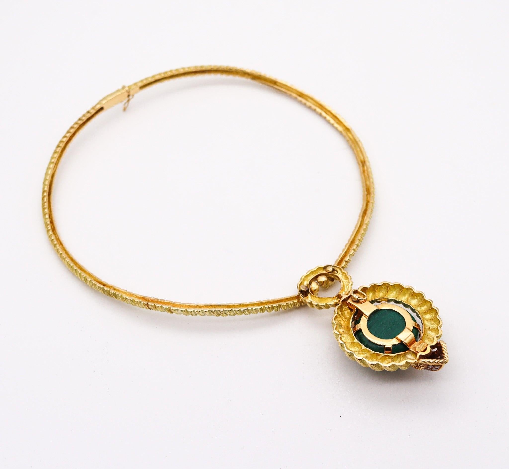 CHAUMET 1970 Paris Collar Necklace In 18Kt With 26.40 Cts Diamonds & Malachite 4