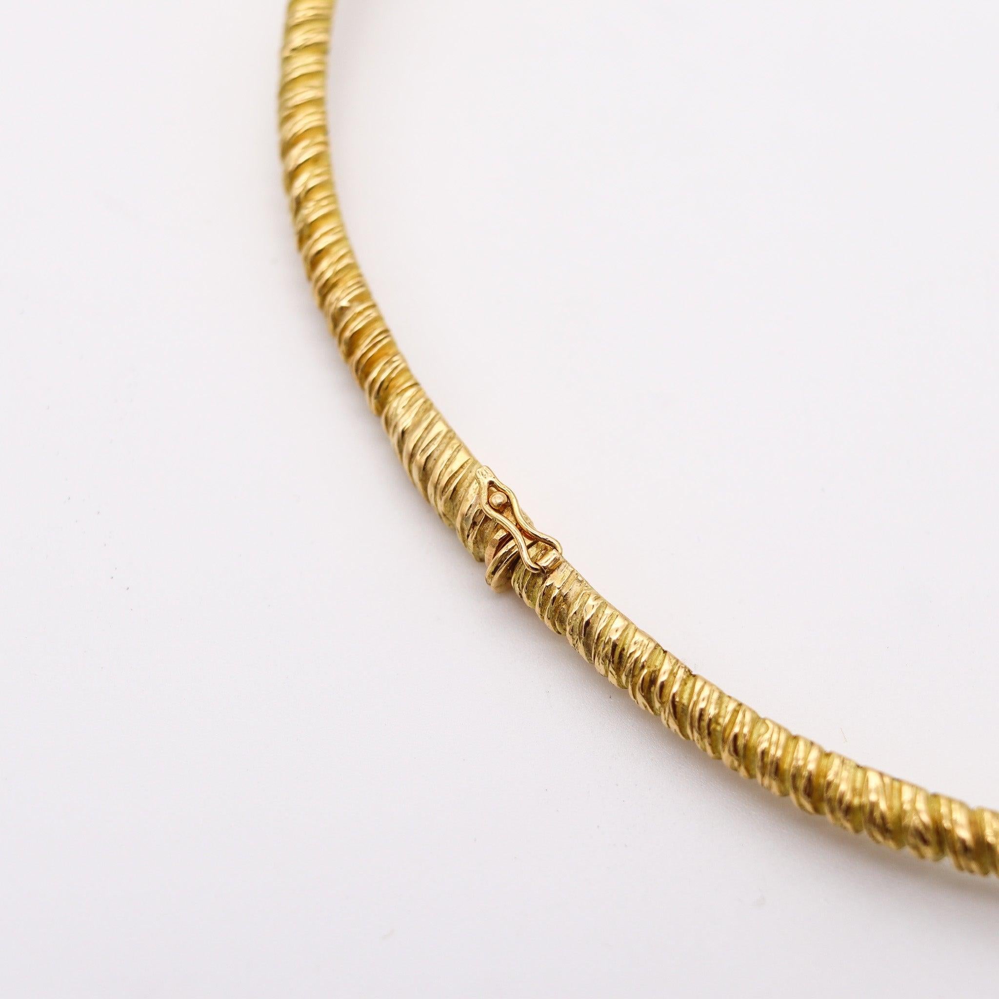 CHAUMET 1970 Paris Collar Necklace In 18Kt With 26.40 Cts Diamonds & Malachite In Excellent Condition In Miami, FL