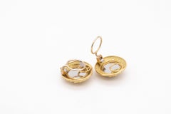 Chaumet 1970 Paris Retro Mirrored Clip Earrings in Textured 18Kt Yellow Gold