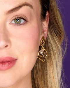 Chaumet 1970s 18k Gold and Diamond Ear Clips