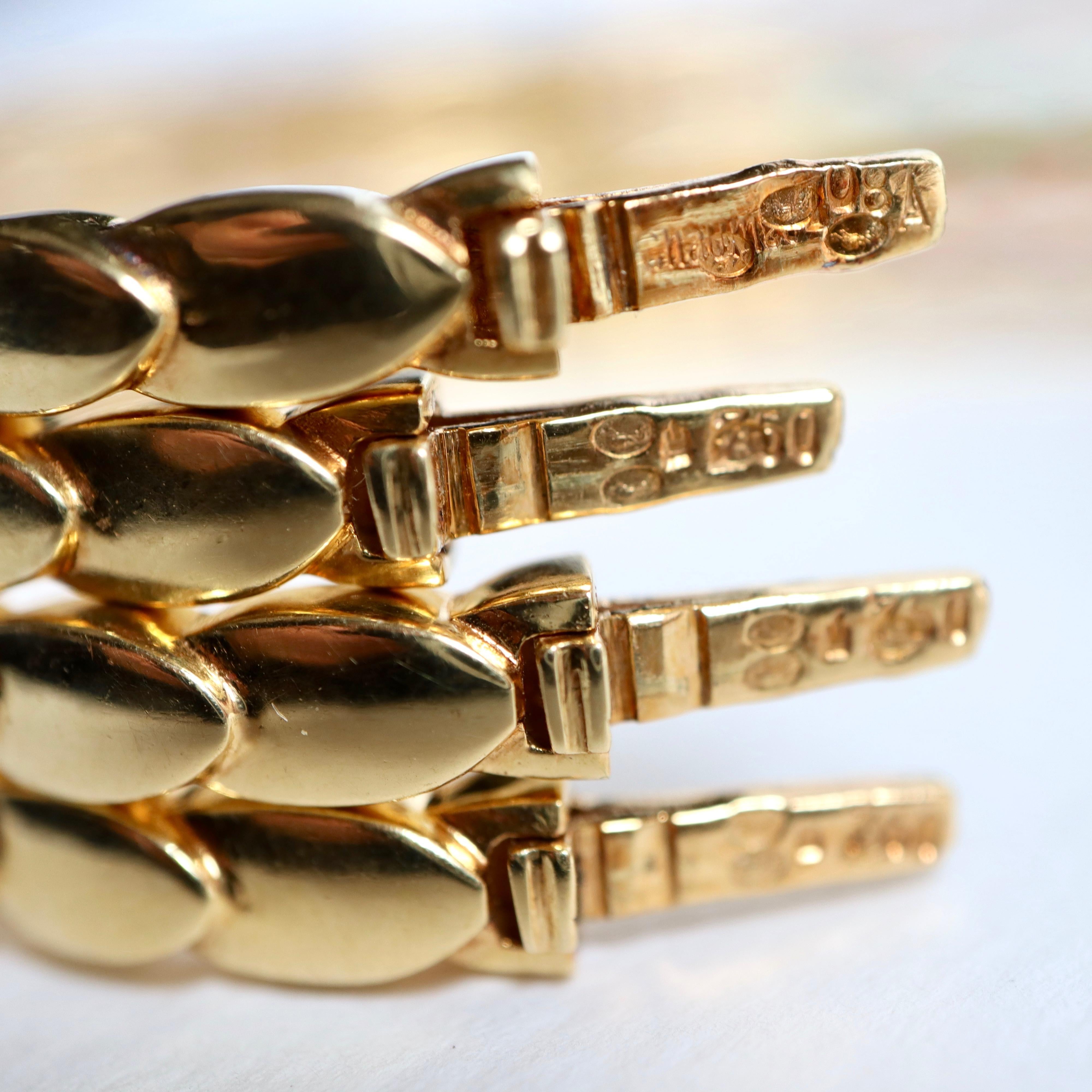 Chaumet 4 Rigid-Armbänder aus Gelbgold und Edelsteinen im Angebot 1