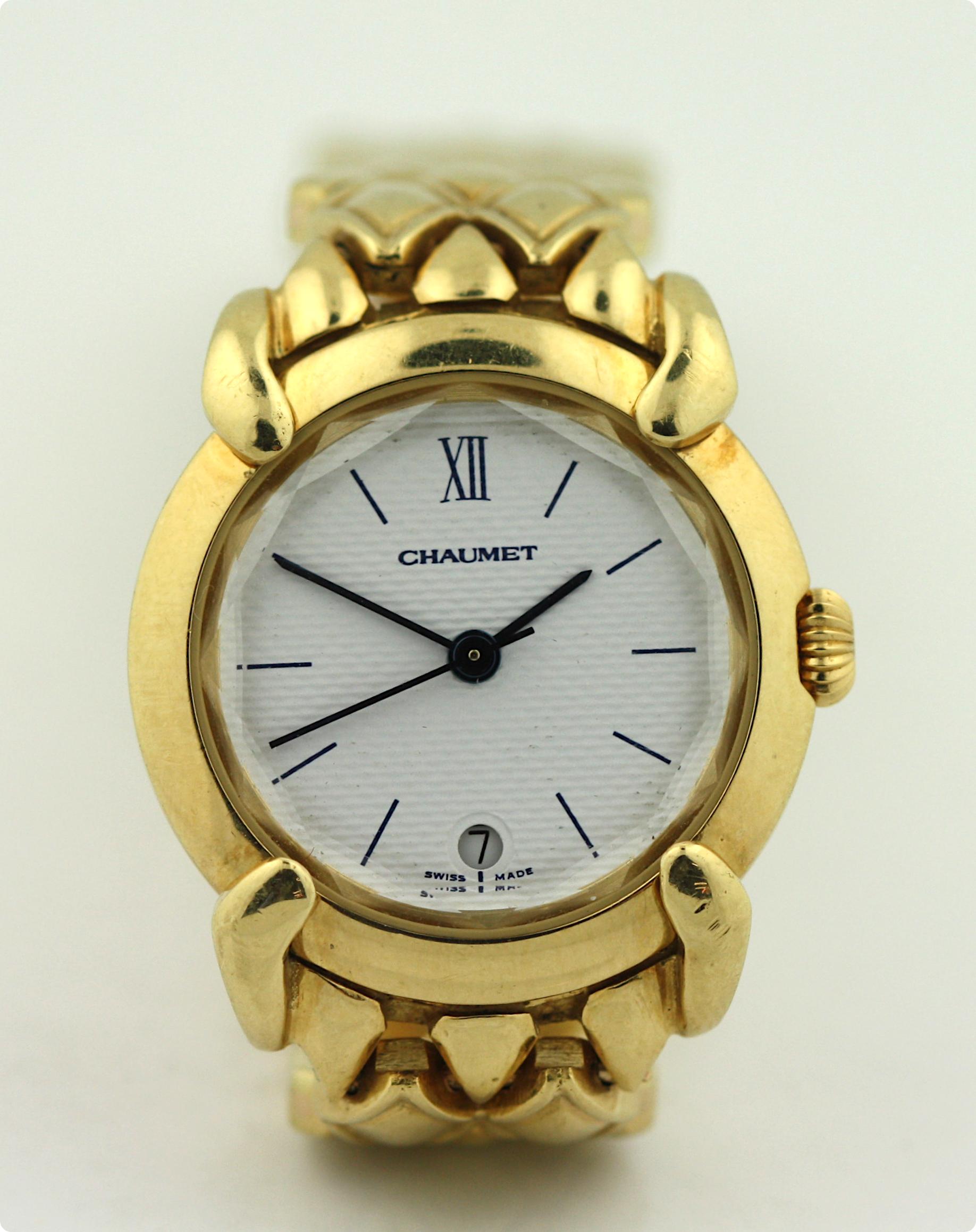 Chaumet, montre-bracelet pour femme en or jaune 18 carats en vente 2