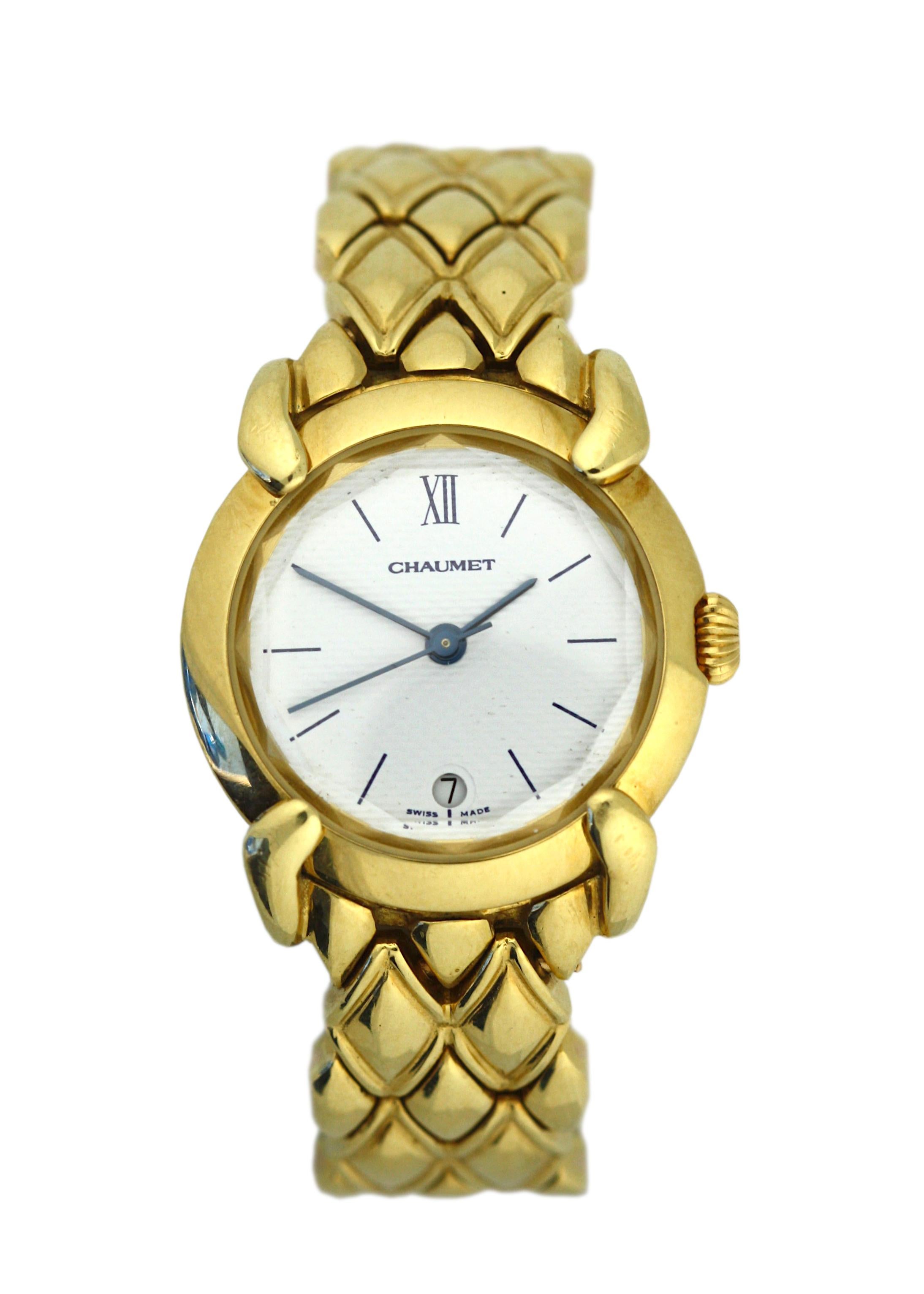Chaumet, montre-bracelet pour femme en or jaune 18 carats en vente 5