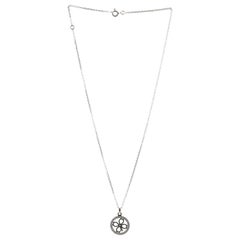 Chaumet - Collier pendentif Trèfle Accroche Coeur - Or blanc 18 carats et diamants