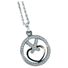 Chaumet Accroche-Cœurs 18k White Gold Pavé Diamonds Necklace