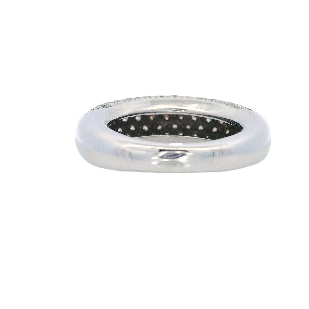 CHAUMET Anneau Paris 18kt White Gold Dome Ring with Diamonds For Sale 1