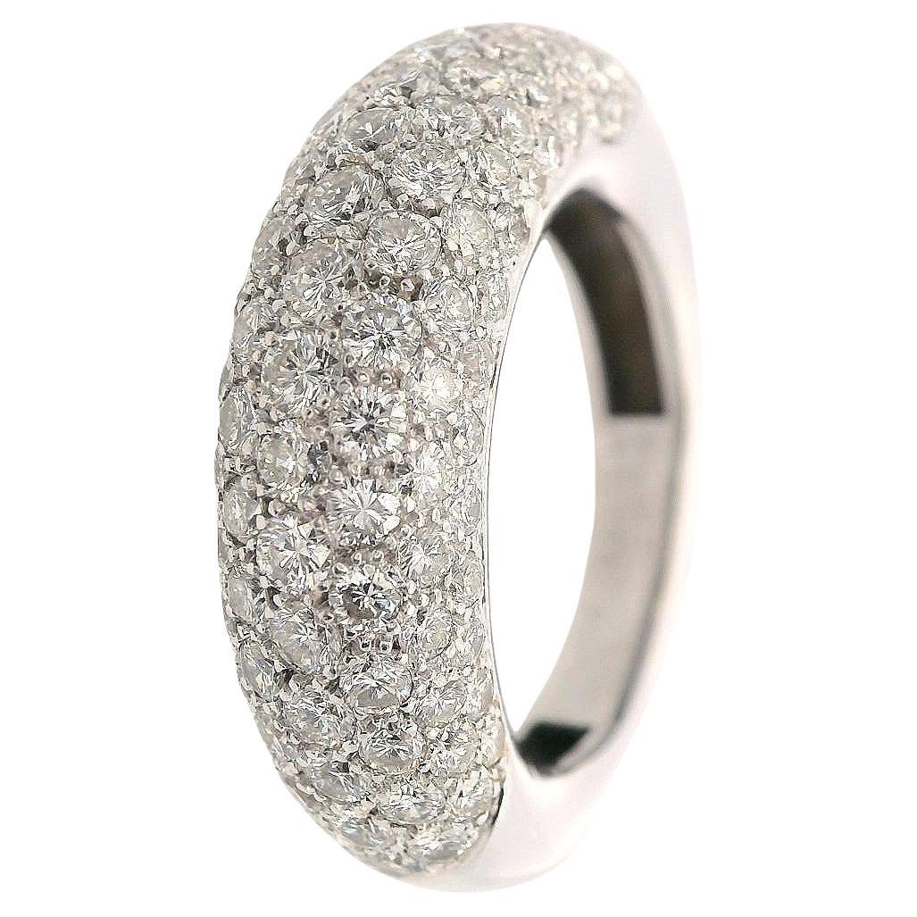 CHAUMET Anneau Paris 18kt White Gold Dome Ring with Diamonds