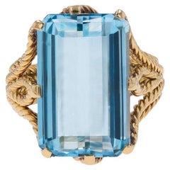 Bague en aigue-marine de Chaumet, française, vers 1945.