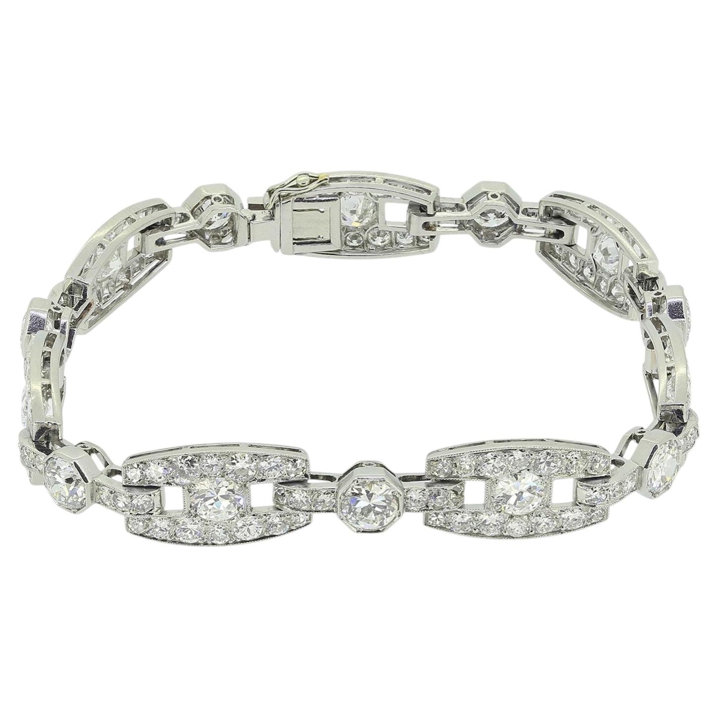 Chaumet Art Deco 9.50 Carat Diamond Bracelet