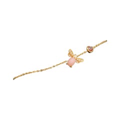 Chaumet Attrape-Moi Bee 18K Rose Gold Pink Opal Garnet Diamond Bracelet