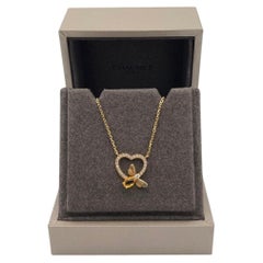 Chaumet Attrape-Moi Gold Diamond Citrine Bee Heart Necklace