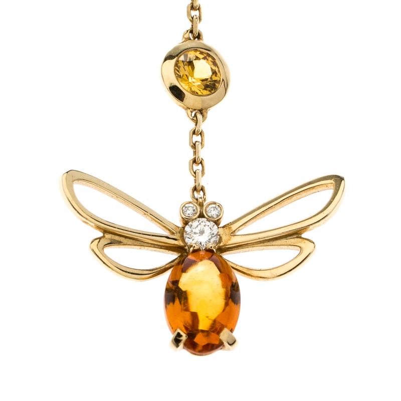 Contemporary Chaumet Bee Catch Me if You Love Me Citrine Yellow Gold Charm