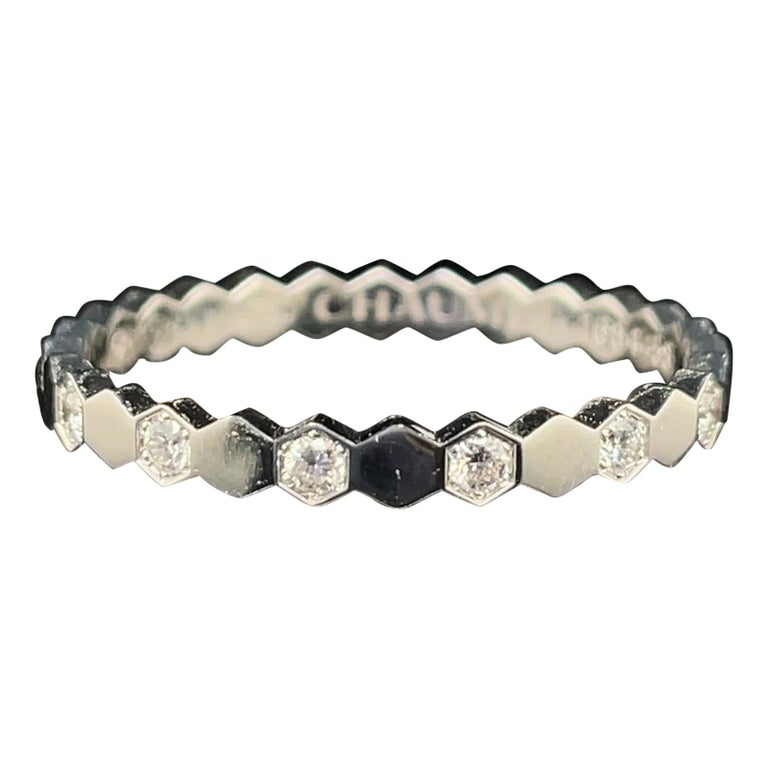 Chaumet Bee My Love 18 Karat White Gold Pavé Set Diamond Ring at